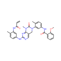 C=CC(=O)Nc1cc(Nc2ncc3c(n2)N(C)C(=O)N(c2cc(NC(=O)c4ccccc4OC)ccc2C)C3)ccc1C ZINC001772584584