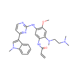 C=CC(=O)Nc1cc(Nc2nccc(-c3cn(C)c4ccccc34)n2)c(OC)cc1N(C)CCN(C)C ZINC000098023177