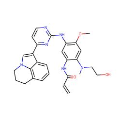 C=CC(=O)Nc1cc(Nc2nccc(-c3cn4c5c(cccc35)CCC4)n2)c(OC)cc1N(C)CCO ZINC001772604271