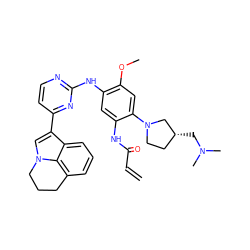 C=CC(=O)Nc1cc(Nc2nccc(-c3cn4c5c(cccc35)CCC4)n2)c(OC)cc1N1CC[C@@H](CN(C)C)C1 ZINC001772620491