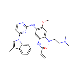 C=CC(=O)Nc1cc(Nc2nccc(-n3cc(C)c4ccccc43)n2)c(OC)cc1N(C)CCN(C)C ZINC001772579692