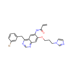 C=CC(=O)Nc1cc2c(Cc3cccc(Br)c3)ncnc2cc1OCCCn1ccnc1 ZINC000040898076