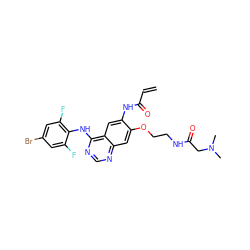 C=CC(=O)Nc1cc2c(Nc3c(F)cc(Br)cc3F)ncnc2cc1OCCNC(=O)CN(C)C ZINC000143111094