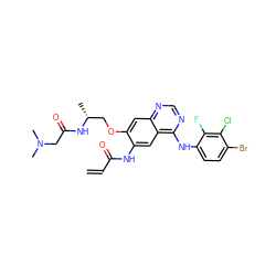 C=CC(=O)Nc1cc2c(Nc3ccc(Br)c(Cl)c3F)ncnc2cc1OC[C@@H](C)NC(=O)CN(C)C ZINC000043153191