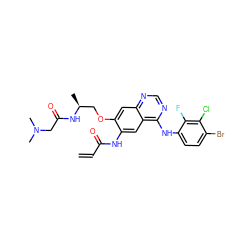 C=CC(=O)Nc1cc2c(Nc3ccc(Br)c(Cl)c3F)ncnc2cc1OC[C@H](C)NC(=O)CN(C)C ZINC000142988025