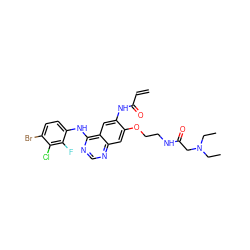 C=CC(=O)Nc1cc2c(Nc3ccc(Br)c(Cl)c3F)ncnc2cc1OCCNC(=O)CN(CC)CC ZINC000143115820