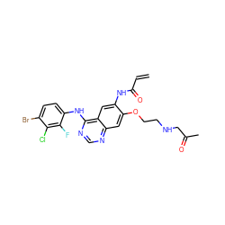 C=CC(=O)Nc1cc2c(Nc3ccc(Br)c(Cl)c3F)ncnc2cc1OCCNCC(C)=O ZINC000143251749