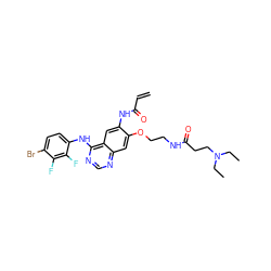 C=CC(=O)Nc1cc2c(Nc3ccc(Br)c(F)c3F)ncnc2cc1OCCNC(=O)CCN(CC)CC ZINC000143080379