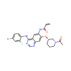 C=CC(=O)Nc1cc2c(Nc3ccc(Br)cc3F)ncnc2cc1O[C@H]1CCCN(C(C)=O)C1 ZINC000137831470