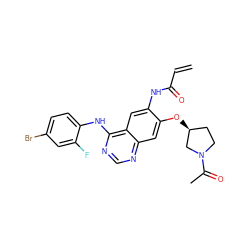 C=CC(=O)Nc1cc2c(Nc3ccc(Br)cc3F)ncnc2cc1O[C@H]1CCN(C(C)=O)C1 ZINC000137831254