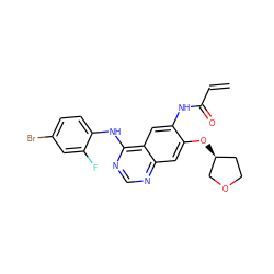 C=CC(=O)Nc1cc2c(Nc3ccc(Br)cc3F)ncnc2cc1O[C@H]1CCOC1 ZINC000203755267