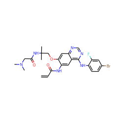 C=CC(=O)Nc1cc2c(Nc3ccc(Br)cc3F)ncnc2cc1OCC(C)(C)NC(=O)CN(C)C ZINC000143165025