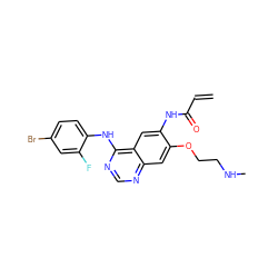 C=CC(=O)Nc1cc2c(Nc3ccc(Br)cc3F)ncnc2cc1OCCNC ZINC000137890467