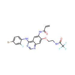 C=CC(=O)Nc1cc2c(Nc3ccc(Br)cc3F)ncnc2cc1OCCNC(=O)C(F)(F)F ZINC000137884182