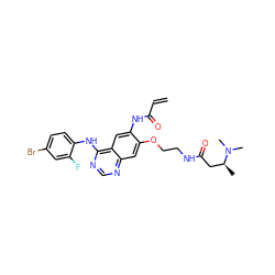 C=CC(=O)Nc1cc2c(Nc3ccc(Br)cc3F)ncnc2cc1OCCNC(=O)C[C@H](C)N(C)C ZINC000137935041