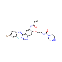 C=CC(=O)Nc1cc2c(Nc3ccc(Br)cc3F)ncnc2cc1OCCNC(=O)N1CCNCC1 ZINC000137839439