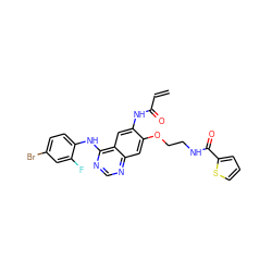 C=CC(=O)Nc1cc2c(Nc3ccc(Br)cc3F)ncnc2cc1OCCNC(=O)c1cccs1 ZINC000137839220