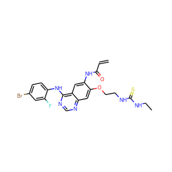 C=CC(=O)Nc1cc2c(Nc3ccc(Br)cc3F)ncnc2cc1OCCNC(=S)NCC ZINC000137891156