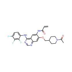 C=CC(=O)Nc1cc2c(Nc3ccc(F)c(F)c3F)ncnc2cc1OCC1CCN(C(C)=O)CC1 ZINC000137864244