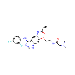 C=CC(=O)Nc1cc2c(Nc3ccc(F)cc3F)ncnc2cc1OCCNC(=O)CN(C)C ZINC000137934663