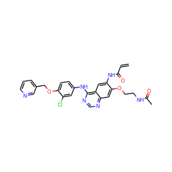 C=CC(=O)Nc1cc2c(Nc3ccc(OCc4cccnc4)c(Cl)c3)ncnc2cc1OCCNC(C)=O ZINC000142851297