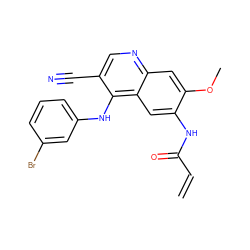 C=CC(=O)Nc1cc2c(Nc3cccc(Br)c3)c(C#N)cnc2cc1OC ZINC000013492821