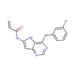 C=CC(=O)Nc1cc2ncnc(Nc3cccc(Br)c3)c2[nH]1 ZINC000040915139