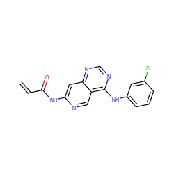 C=CC(=O)Nc1cc2ncnc(Nc3cccc(Cl)c3)c2cn1 ZINC000040829257