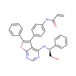 C=CC(=O)Nc1ccc(-c2c(-c3ccccc3)oc3ncnc(N[C@H](CO)c4ccccc4)c23)cc1 ZINC000053312761