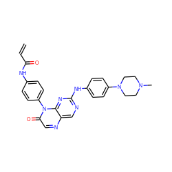 C=CC(=O)Nc1ccc(-n2c(=O)cnc3cnc(Nc4ccc(N5CCN(C)CC5)cc4)nc32)cc1 ZINC000096933666