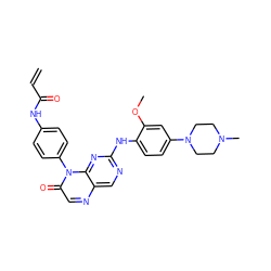 C=CC(=O)Nc1ccc(-n2c(=O)cnc3cnc(Nc4ccc(N5CCN(C)CC5)cc4OC)nc32)cc1 ZINC000096933673