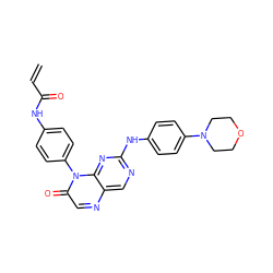 C=CC(=O)Nc1ccc(-n2c(=O)cnc3cnc(Nc4ccc(N5CCOCC5)cc4)nc32)cc1 ZINC000096933664