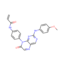 C=CC(=O)Nc1ccc(-n2c(=O)cnc3cnc(Nc4ccc(OC)cc4)nc32)cc1 ZINC000096933683