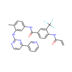 C=CC(=O)Nc1ccc(C(=O)Nc2ccc(C)c(Nc3nccc(-c4cccnc4)n3)c2)cc1C(F)(F)F ZINC000141731533