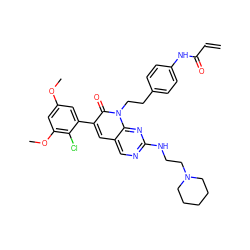 C=CC(=O)Nc1ccc(CCn2c(=O)c(-c3cc(OC)cc(OC)c3Cl)cc3cnc(NCCN4CCCCC4)nc32)cc1 ZINC001772570867