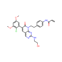 C=CC(=O)Nc1ccc(CCn2c(=O)c(-c3cc(OC)cc(OC)c3Cl)cc3cnc(NCCO)nc32)cc1 ZINC000220257030