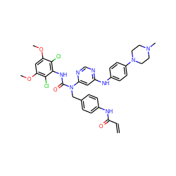 C=CC(=O)Nc1ccc(CN(C(=O)Nc2c(Cl)c(OC)cc(OC)c2Cl)c2cc(Nc3ccc(N4CCN(C)CC4)cc3)ncn2)cc1 ZINC000209735140