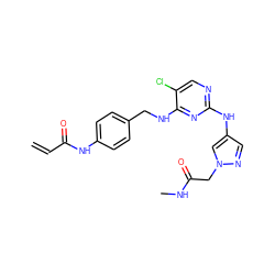 C=CC(=O)Nc1ccc(CNc2nc(Nc3cnn(CC(=O)NC)c3)ncc2Cl)cc1 ZINC000473096720