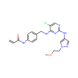 C=CC(=O)Nc1ccc(CNc2nc(Nc3cnn(CCOC)c3)ncc2Cl)cc1 ZINC000473086036