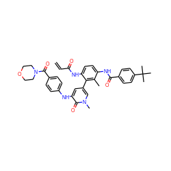 C=CC(=O)Nc1ccc(NC(=O)c2ccc(C(C)(C)C)cc2)c(C)c1-c1cc(Nc2ccc(C(=O)N3CCOCC3)cc2)c(=O)n(C)c1 ZINC001772619749