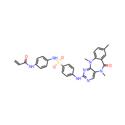 C=CC(=O)Nc1ccc(NS(=O)(=O)c2ccc(Nc3ncc4c(n3)N(C)c3ccc(C)cc3C(=O)N4C)cc2)cc1 ZINC001772637572