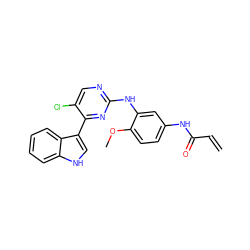 C=CC(=O)Nc1ccc(OC)c(Nc2ncc(Cl)c(-c3c[nH]c4ccccc34)n2)c1 ZINC000096937395