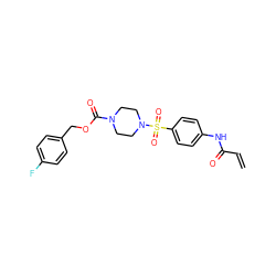 C=CC(=O)Nc1ccc(S(=O)(=O)N2CCN(C(=O)OCc3ccc(F)cc3)CC2)cc1 ZINC000084740770