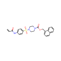 C=CC(=O)Nc1ccc(S(=O)(=O)N2CCN(C(=O)OCc3cccc4ccccc34)CC2)cc1 ZINC000084704910