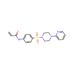 C=CC(=O)Nc1ccc(S(=O)(=O)N2CCN(c3ccccn3)CC2)cc1 ZINC000084730359