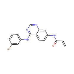 C=CC(=O)Nc1ccc2c(Nc3cccc(Br)c3)ncnc2c1 ZINC000001488274