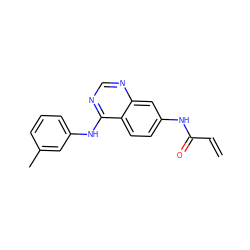 C=CC(=O)Nc1ccc2c(Nc3cccc(C)c3)ncnc2c1 ZINC000013797505