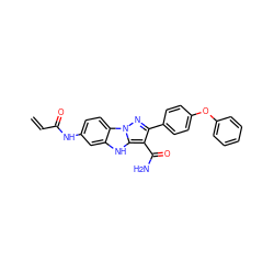 C=CC(=O)Nc1ccc2c(c1)[nH]c1c(C(N)=O)c(-c3ccc(Oc4ccccc4)cc3)nn12 ZINC001772585824