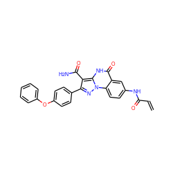 C=CC(=O)Nc1ccc2c(c1)c(=O)[nH]c1c(C(N)=O)c(-c3ccc(Oc4ccccc4)cc3)nn12 ZINC001772607094