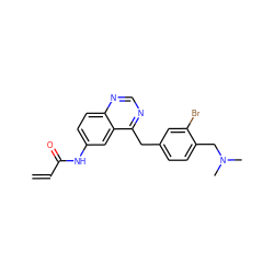 C=CC(=O)Nc1ccc2ncnc(Cc3ccc(CN(C)C)c(Br)c3)c2c1 ZINC000040380286